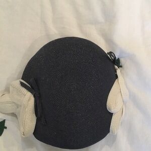 Elegant Black and Cream Women's Hat vintage.